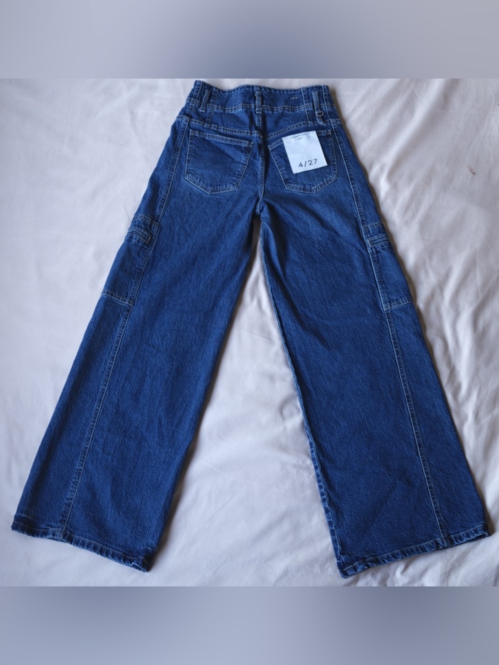 NWT Habitual Extra Wide Leg Cargo Jeans High Rise Blue Utility‎ Loop 4/27 - Picture 6 of 8